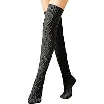 Calzini Da Stivale In Cotone Con Pizzo Grigio Chiaro - Alti Fino Alla Coscia - Italia - Foto 9