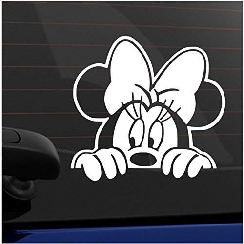 Minnie Maus Auto-Aufkleber, Vinyl, Weiß, auch für Laptop oder Türen geeignet