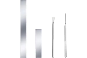 GENERIC Polymer Clay Tools,4PCS Flexible Stainless Steel Clay Cutter Blades with Wire Textures and Needle Detail Tool,Ceramic Shaping Modelling Sculpting Cutting Clay Tools for Pottery DIY Craft