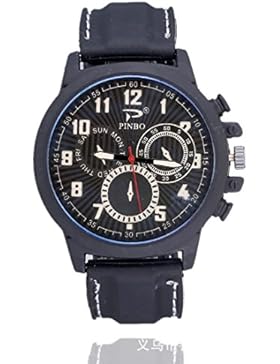 Souarts Herren Armbanduhr Einfach Stil Sport Analoge Quarz Uhr Weiß 24cm