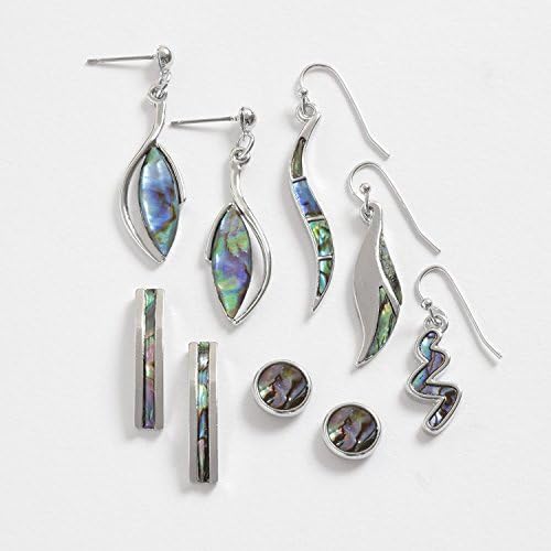 Inlaid Abalone Shell Earrings ~ 6 Designs Of Hooks and Studs ~ 1 Card Of Two ...
