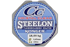 Konger Angelschnur Cristal Clear Fluorocarbon Coated 0,12-0,50mm/150m Monofile Super stark !