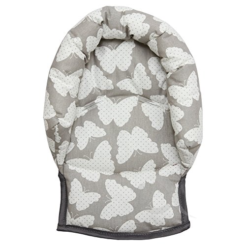 UNIVERSAL Infant \ Baby \ Toddler car seat , stroller head support pillow (Soft Cotton) (Butterfly/grey)