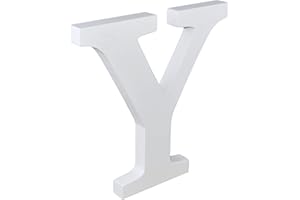 AERZETIX - C55241 - Lettre "Y" de l'alphabet décorative 190x200x18 mm en bois MDF - loisir créatif/décoration murale/cérémonie/mariage/anniversaire/fête - couleur blanc