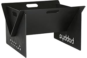 Black Portable Flat Pack Fire Pit Outdoor Garden Patio Heater Wood Burner BBQ Camping Fire Bowl - by BobbyQ