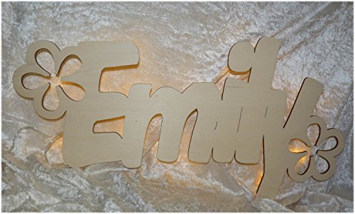 Schlummerlicht24 Nachtlicht “ Verblümt – Blumenlampe „, Geschenk mit individuellem Namen, ideal als Geburts- oder Taufgeschenk für das Kinderzimmer, handgemacht für Jungs und Mädchen - 2
