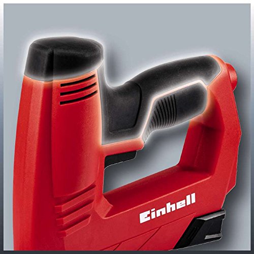 Einhell Elektrotacker TC-EN 20 E (20 Schüsse pro Minute, Klammerlänge 6 – 14 mm, Nagellänge 14 mm, Inkl. 1000 Klammern und 500 Nägel) - 5