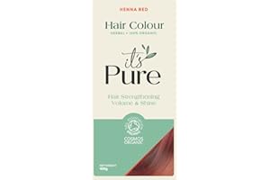 It's Pure Organic Henna Hair Dye in Henna Red | Permanent 100% Natural, Vegan, & Gluten Free | PPD Free Hair Dye, Ammonia Free, Resorcinol Free, & Peroxide Free | Volumising & Strengthening |