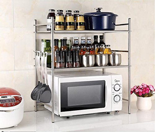 Preisvergleich Produktbild Küchenregale Mikrowellenofen Racks Gewürzständer Multifunktionaler Edelstahlboden Dreistöckige Stauräume Küchenregale (größe : 49CM*37CM*67CM)