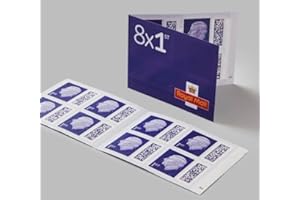 4REIGN Stamps 1st Class 8X King Charles First Class Stamps with QR Barcode Book of 8 1st Class Stamps - Postage Stamps - Letter Stamps - Stamps Standard Letter Stamp 8X 1st Class Stamp