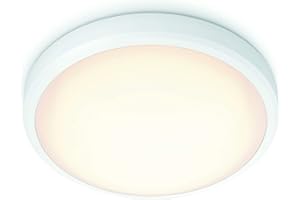 PHILIPS LIGHTING Philips LED Doris lampa sufitowa do łazienki, 17 W, klasa ochrony IP44, ciepłe białe światło (2700 K), biała