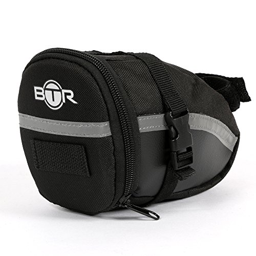 BTR Fahrrad Satteltasche. Kompakte Fahrradtasche. Schwarz / Silber. Wasserbeständig - 2