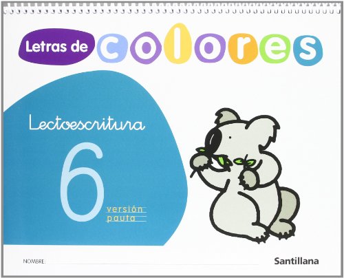 Letras de colores, lectoescritura cuaderno 6 (pauta)