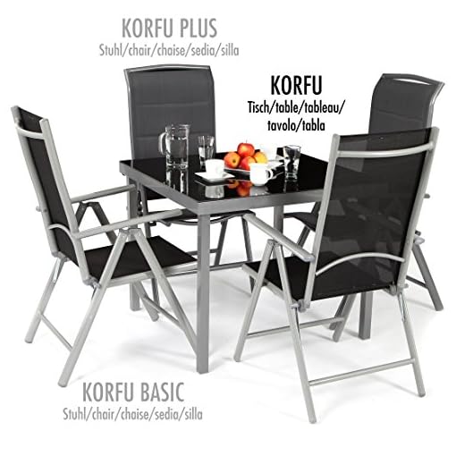 Ultranatura Gartentisch mit Glasplatte der Serie Korfu, Terrassentisch