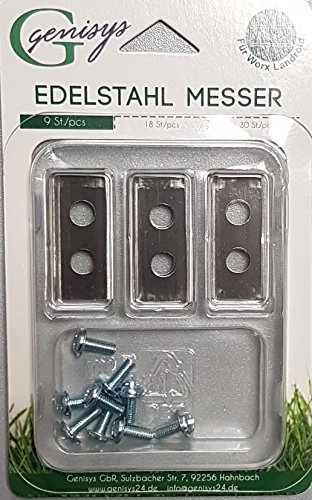 9 Ersatz-Messer -Klingen für die Landroid® Mähroboter von Worx TOP Qualität
