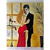 Naive Acrylmalerei *Forever in Love* 120 x 100 x 4 cm ... Versandkostenfrei!