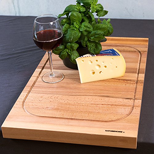 NATUREHOME Schneidebrett Holz groß massiv mit Saftrille Tranchierbrett Küchenbrett ca. 60×40 cmNATUREHOME Schneidebrett Holz groß massiv mit Saftrille Tranchierbrett Küchenbrett ca. 60×40 cm - 9