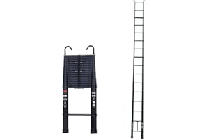 LUCN 6,2 m/20,35 ft Teleskopleiter, ausziehbare Mehrzweckleiter, aus Aluminium, zusammenklappbar, tragbar, platzsparend, EN131-Zertifikat, maximale Belastung 150 kg/330 lb mit abnehmbarem Dachhaken