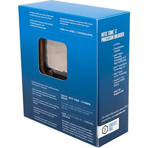 Intel Core i7-7700K - Procesador con tecnolog  a Kaby Lake  Socket LGA1151  Frecuencia 4 2 GHz  Turbo 4 5 GHz  4 N  cleos  8  Subprocesos  Intel HD Graphics 630 
