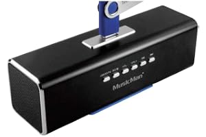 MusicMan MA Soundstation Bärbar högtalare - Stereoljud - Inbyggd FM-radio, MP3-spelare, USB, AUX/Line-In, MicroSD-kortstöd