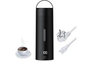 Bollitore Acqua Elettrico Piccolo, AZMKOO Bollitore Elettrico Temperatura Regolabile Portatile Da 400 ml, Bollitore da Viaggio con Spegnimento Automatico(220V, 300W)