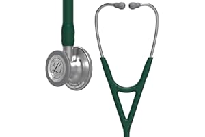 Littmann Cardiology IV Fonendoscopio Diagnóstico, Campana De Acabado Estándar, Vástago Y Auricular De Acero Inoxidable, Tubo Color Vegro caza, 69 cm