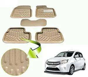 Auto Hub EVA, PVC 4D Car Foot/Floor Mats Compatible with Maruti Suzuki Celerio (Model : 2012-2017) -Beige