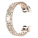 Produktbild BZLine Für Fitbit Charge 2 Armband, Luxus Kristall Edelstahl Metall Armband Armband für Fitbit Charge 2, Crystal Strass Diamant dekorative, einzigartigen Look auf Ihrer Uhr (Roségold)