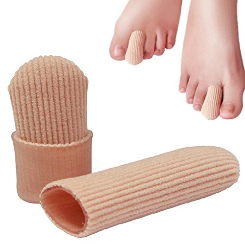 Preisvergleich Produktbild Dehn- und schneidbare Schlauch-Zehenkappe aus Silikongel, schützende Fingerärmel, feuchtigkeitsspendende Schoner, Zehenspreitzer, gegen Fingerhornhaut, Hühneraugen und Blasen, Verbandschutz, 4 Stück