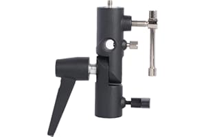 Sequpr Support de Flash pour Appareil Photo Support de Flash Réglable à 180° avec Adaptateur de Vis 1/4" à 3/8" Support de Flash pour Support D'éclairage Trépied Parapluie