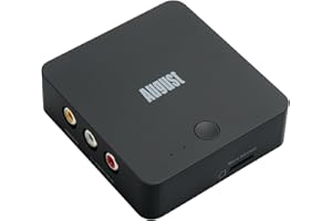 August VGB400 Scheda di acquisizione video senza PC, Cavo RCA per conversione da VHS a digitale, Hi8, videocamera - Uscita su HDMI, registrazione su Micro SD o USB fino a 64 GB - Nero