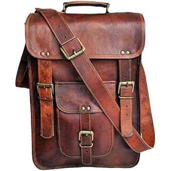 15" Men's Genuine Leather messenger bag laptop case ...