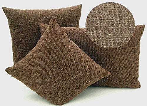 edle Kissenhülle meliert mit Struktur in hochwertiger Bouclé Leinen-Optik mit Reißverschluß - in braun 40x40 cm - Kissen Typ314