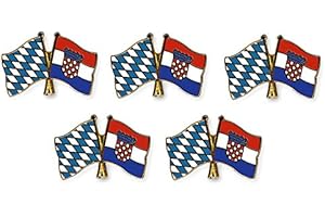 Yantec Freundschaftspin 5er Pack Bayern Kroatien Pin Anstecknadel Doppelflaggenpin
