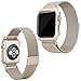 Produktbild lala Pink Apple Watch Armband mit Metallrahmen, Edelstahl Mesh Milanese Loop mit Schützend Hülle Magnetisch und Schließung Schließe für Apple Watch Serie 3 2 1 Nike + Sport Edition 38mm(Gold)