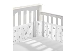 GoGou paracolpi neonato per lettino, barriera letto bambini pieghevole, paraurti a 4 lati, universale, lunghezza regolabile con chiusura velcro, rete traspirante 3D, alta qualità