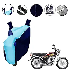 Auto Pearl Cyan Blue Matty Bike Body Cover with Mirror Pockets Buckle Belt for - Yamaha Crux