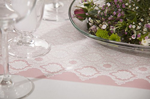 Sovie HORECA Tischläufer MANDY / Linclass® Airlaid Tischläufer 40cm x 24m / Tischdecken-Rolle stoffähnlich / Einmal-Tischdecke für Hochzeit & Partys / Rosa - 4