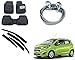 Auto Pearl Premium Quality Car Accessories Combo of Car Floor Foot Mats 4D Black. & Car Rain Wind Door Visor Side Window Deflector. & Full Steel Towing Tow Cable 2000kgs 6mm Heavy Duty 4Mtr. For Chevrolet Beat Type-2 RS.2813.00