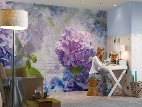 Komar Fototapete, 8-705, Otaksa, 368x254cm, rosa, blau, lila Hortensien - 2