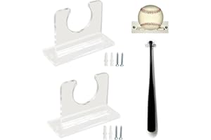 Tissting 2Pcs Baseball Bat Holder Vertical Baseball Bat Display Case Wall Mount Display Rack Sturdy Acrylic Bat Hanger for Baseball,Softball Bat(10x4x7cm / 3.9x1.6x2.8in)