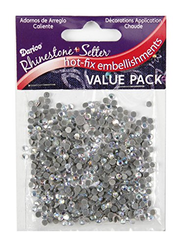 Darice Hot-Fix Glass Stone- Apliques y adornos de tela, 4mm 750/Pkg, piedra de cristal iridescente