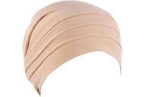 MoreChioce Femmes Turban Chimio,Elegant Bonnet en Coton Musulman Foulard Cheveux Stretch Bandana Casquette Headwrap pour Chimiothérapie