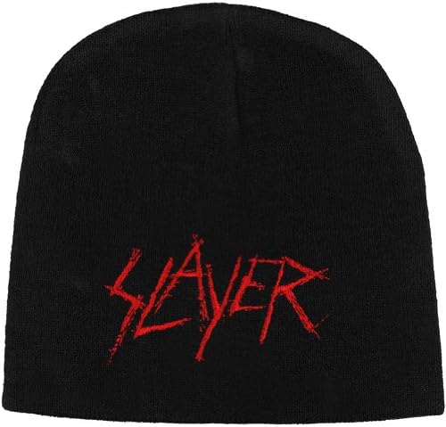SlayerSlayer Scratched Logo Unisex Beanie Black, 100% polyacrylic,
