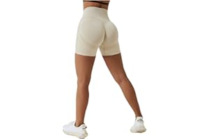 Arkim Sport Shorts Damen, Scrunch Butt High Waisted Kurze Sporthose Damen, Push Up Booty Nahtlos Biker Yoga Leggings Fitness Gym Shorts
