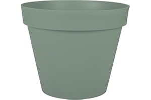 EDA - Pot de Fleur Rond Toscane Ø 48 cm - Volume 43 L - Ø 47,5 x H.39 cm - Vert Laurier