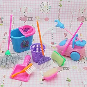 BHOOLU&GOOLU Mini Dollhouse Accessories - House Hold Cleaning Tools-(9 pcs/Set)