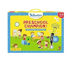 Skillmatics Preschool Champion! | Reusable Activity Mats | Educational Game with 2 Marker Pens | Gifts for Kids Ages 3 to 6