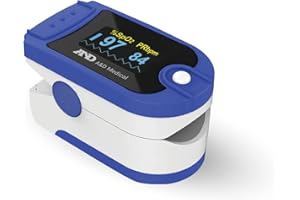 A&D Medical UP-200 Pulsossimetro, Monitor dell'Ossigeno nel Sangue CE Approvato, Monitor della Saturazione dell'Ossigeno da Dito SATS SpO2 per Adulti e Bambini
