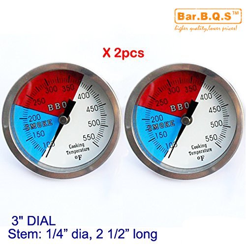 Bar.B.Q.S 01T15 550F (2-Pack) 7.6CM Kohlegrill PIT WOOD SMOKER Templehre THERMOMETER 2.5 STEM SS RWB, Modell:, Haus & Garten Shop